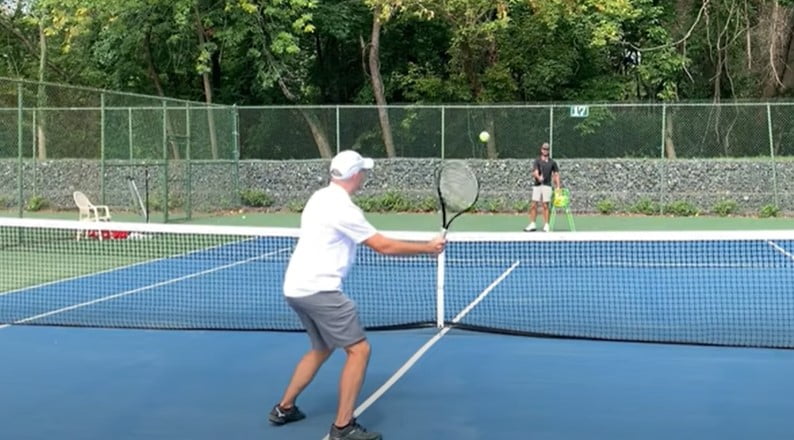 tennis how to practice volleys: on top of the net drill   